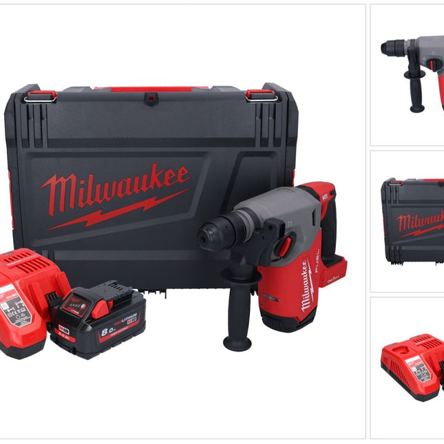 Milwaukee M18 ONEFHX-801X Cordless combi hammer 18 V 2.5 J SDS-Plus Brushless + 1x battery 8.0 Ah + charger + HD box