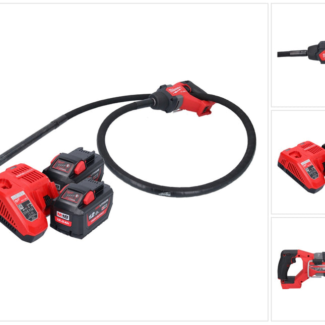 Vibrateur à béton sur batterie Milwaukee M18 FCVN24-122 18 V 2,4 m sans balais + 2x batteries 12,0 Ah + chargeur