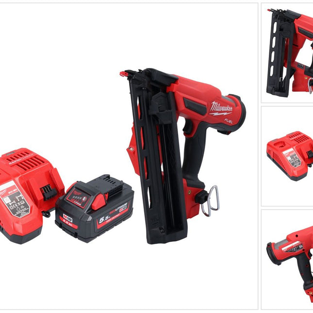 Milwaukee M18 FN16GA-551 Clavadora sin cable 18 V 32 - 64 mm sin escobillas + 1x batería 5,5 Ah + cargador