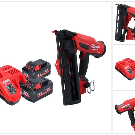 Milwaukee M18 FN16GA-552 Cordless nailer 18 V 32 - 64 mm brushless + 2x battery 5.5 Ah + charger