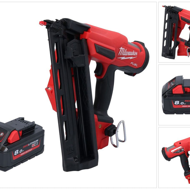 Milwaukee M18 FN16GA-801 Clavadora sin cable 18 V 32 - 64 mm sin escobillas + 1x batería 8.0 Ah - sin cargador