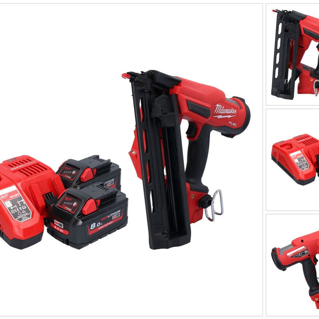 Milwaukee M18 FN16GA-802 Clavadora sin cable 18 V 32 - 64 mm sin escobillas + 2x batería 8.0 Ah + cargador