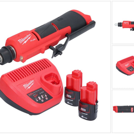 Milwaukee M12 FTB-202 Akku Reifenaufrauer 12 V 7/16" Hex Brushless + 2x Akku 2,0 Ah + Ladegerät