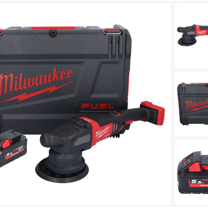 Milwaukee M18 FROP21-551X Akku Exzenter Polierer 18 V 150 mm Brushless + 1x Akku 5,5 Ah + HD-Box - ohne Ladegerät