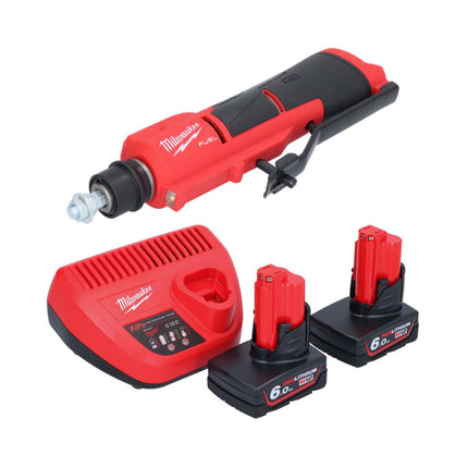 Milwaukee M12 FTB-602 Ponceuse à pneu sans fil 12 V 7/16'' Hex Brushless + 2x batterie + chargeur