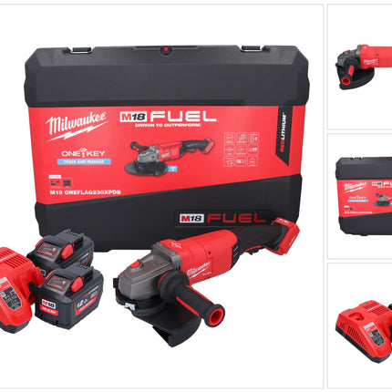 Milwaukee M18 ONEFLAG230XPDB-122C Akku Winkelschleifer 18 V 230 mm ( 4933478783 ) Brushless + 2x Akku 12 Ah + Ladegerät + HD Box
