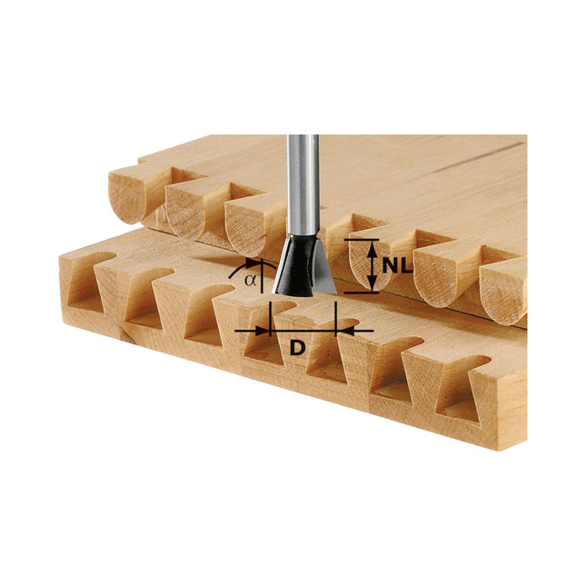 Festool HW S8 D20/17/15° Burr tine cutter 20 x 17 x 49 x 8 mm 15° ( 490996 ) for routers