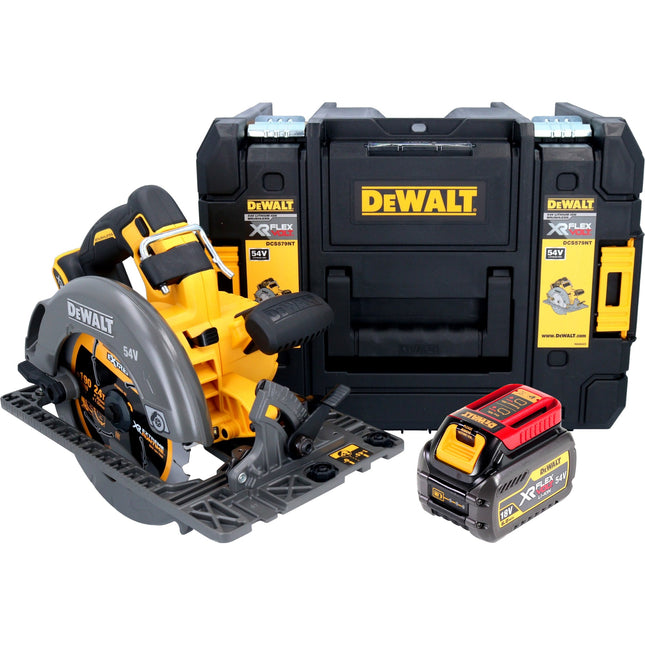 DeWalt DCS 579 NT Sierra circular sin cable 54 V FlexVolt 190 mm sin escobillas + 1x batería 6,0 Ah + TSTAK - sin cargador