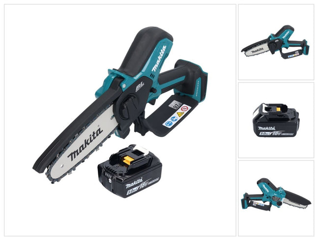Makita DUC 150 T01 Motosierra sin cable 18 V 15 cm sin escobillas + 1x batería 5,0 Ah - sin cargador