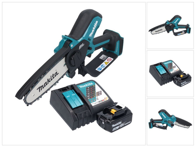 Makita DUC 150 RT01 Motosierra sin cable 18 V 15 cm sin escobillas + 1x batería 5.0 Ah + cargador