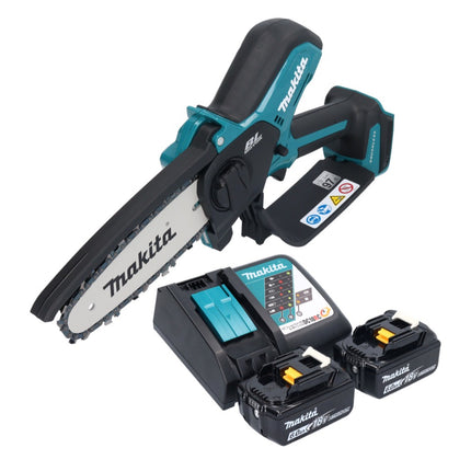 Makita DUC 150 RG201 Motosierra sin cable 18 V 15 cm sin escobillas + 2x batería 6,0 Ah + cargador