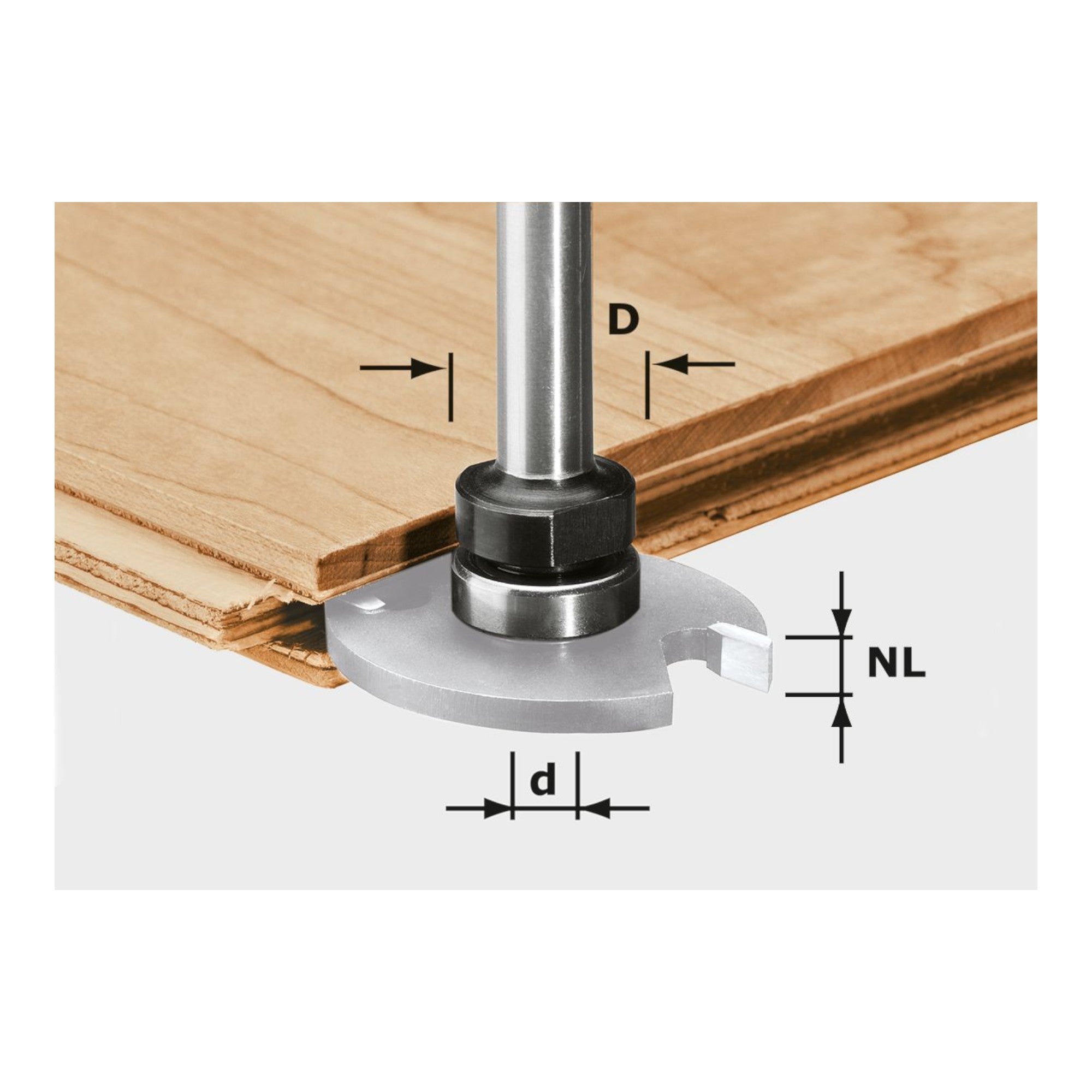 Festool S8 1 5 5 KL16 Fraesspindel 43 x 6 x 16 mm 499803 in Verbindung mit Schlitzfraesern zum Nuten geeignet 1 - toolbrothers