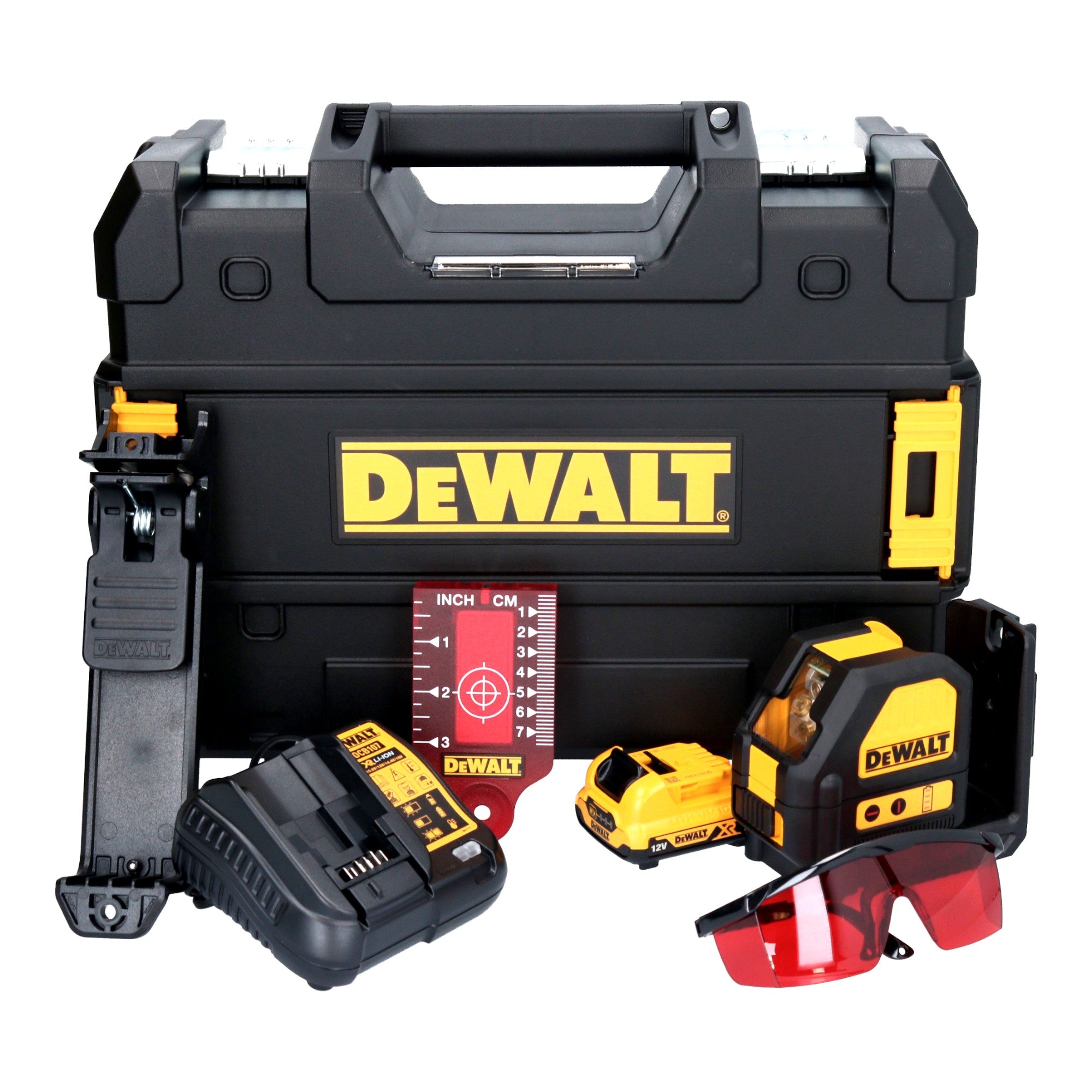 DeWalt DCE 088 D1R Akku Linienlaser 12 V rot 1x Akku 2 0 Ah Ladegeraet TSTAK 0 - toolbrothers