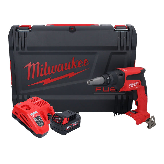 Milwaukee M18 FSG-501X cordless drywall screwdriver 18 V 13 Nm brushless + 1x rechargeable battery 5.0 Ah + charger + HD box