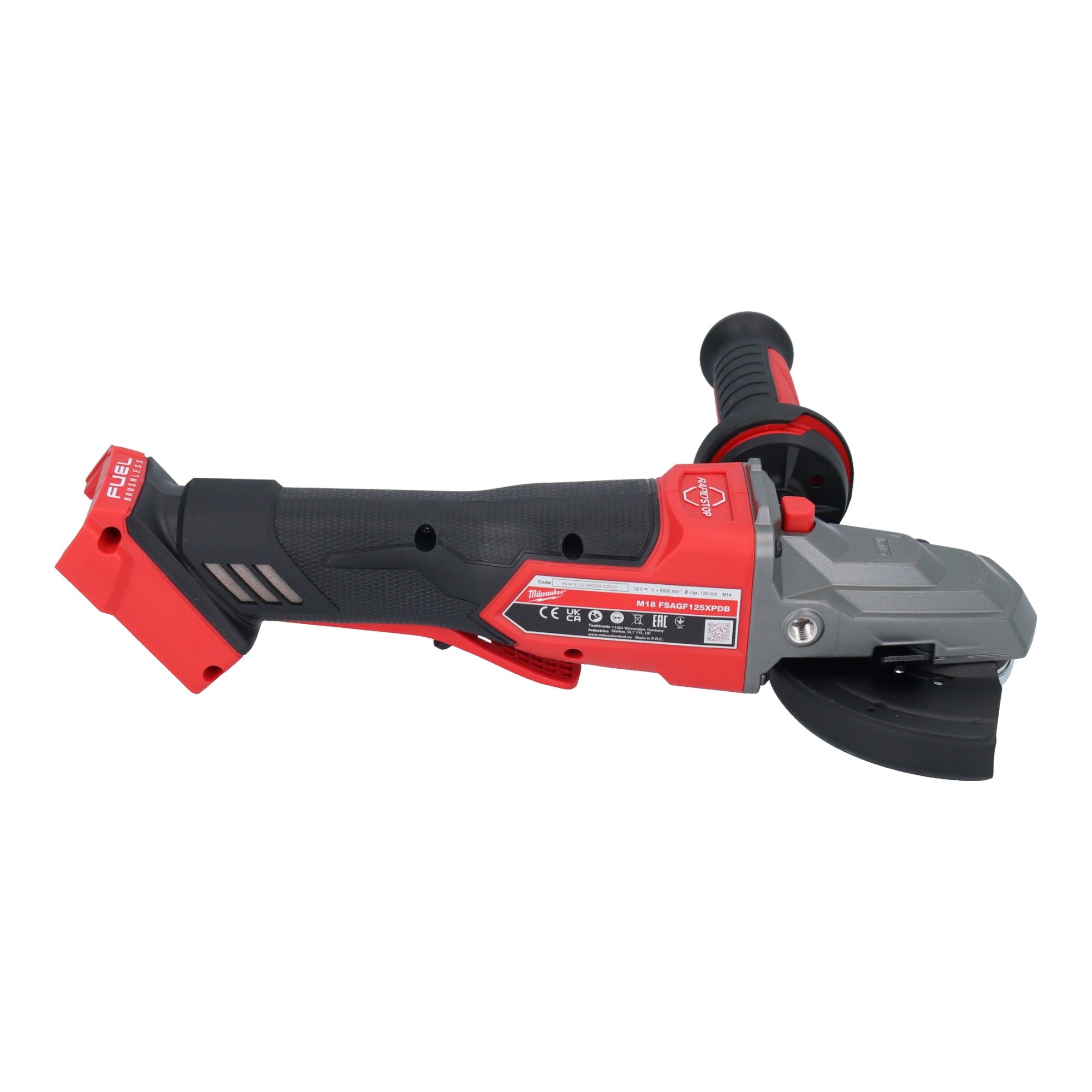 Milwaukee M18 FSAGF125XPDB 801X Akku Flachkopf Winkelschleifer 18 V 125 mm Brushless 1x Akku 8 0 Ah HD Box ohne Ladegeraet 4 - toolbrothers