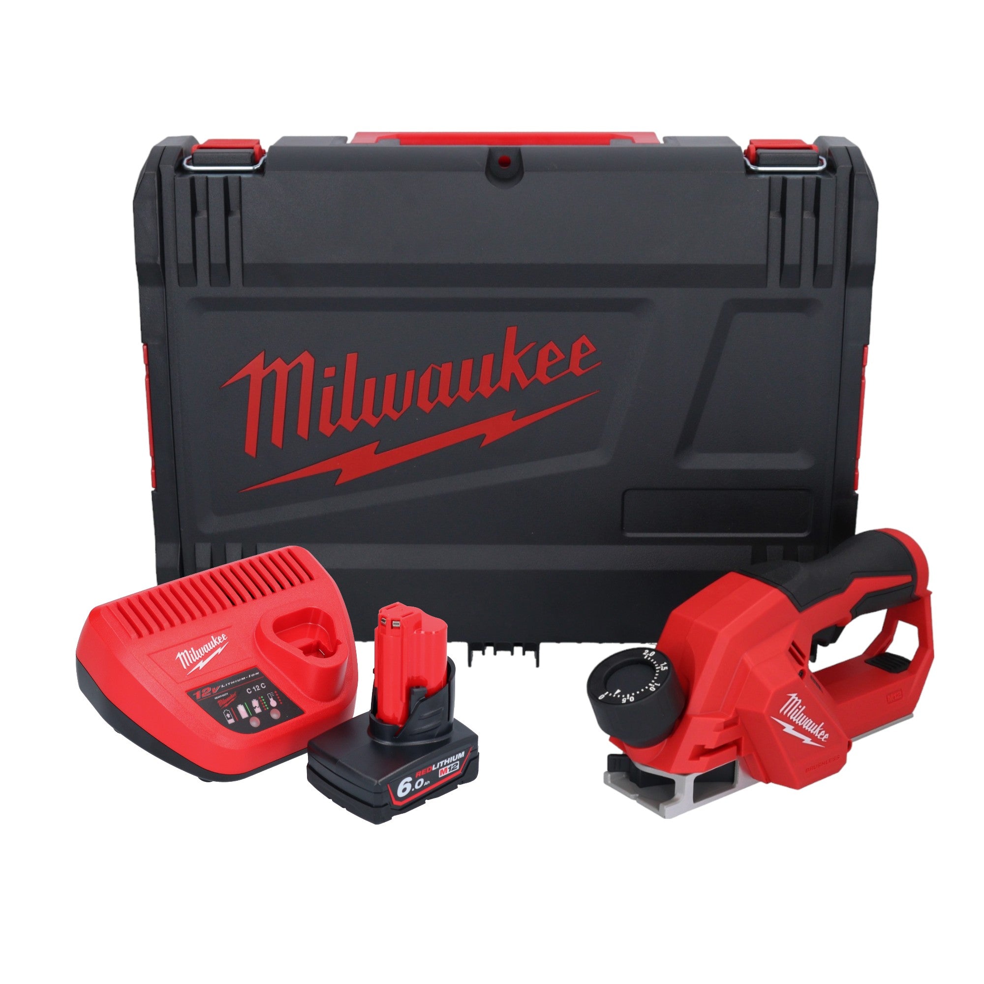 Milwaukee M12 BLP 601X Akku Hobel 12 V 51 mm Brushless 1x Akku 6 0 Ah Ladegeraet HD Box 0 - toolbrothers