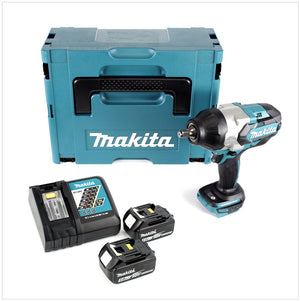 Makita DTW 1002 RTJ Akku Schlagschrauber 1/2“ 18V 1000Nm Brushless + 2x Akku 5,0Ah + Ladegerät + Makpac