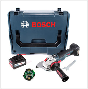 Bosch GWS 18 V-150 SC Professional Akku Winkelschleifer 150 mm in L-Boxx mit GCY 30-4 Connectivity Modul und 1x GBA 6,3 Ah EneRacer Akku