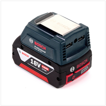 Bosch USB Power Set 18 V mit GAA Professional USB Adapter für 14,4 V / 18 V Akkus + 1x GBA 18V 4,0 Ah Li-Ion Einschub Akku - Toolbrothers