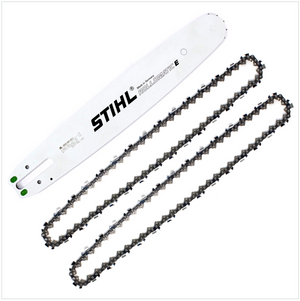 STIHL Führungsschiene Rollomatic E, 37 cm, 1,6 mm, .325" ( 3003 000 6811 ) + 2x STIHL Oilomatic Sägekette .325" Rapid Super mit 1,6 mm Treibglieddicke - 37 cm ( 3639 000 0062 )