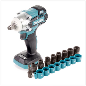 Makita DTW 285 Z Akku Schlagschrauber 18V 280Nm 1/2" Brushless Solo + Steckschlüssel-Set - ohne Akku, ohne Ladegerät