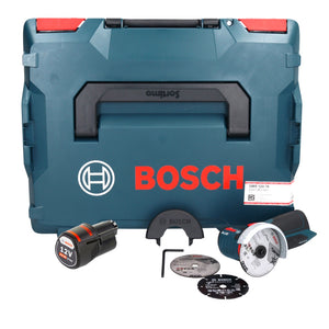 Bosch GWS 12V-76 Professional Akku Winkelschleifer 12 V 76 mm Brushless + 1x Akku 3,0 Ah + L-Boxx - ohne Ladegerät