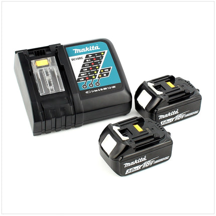 Makita DHP 483 RFJ Trapano avvitatore a percussione brushless a batteria 18 V in valigetta MAKPAC + 2x Batterie 3,0 Ah + Caricatore rapido