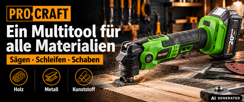 Procraft PMT22bb Akku Multifunktionswerkzeug 20 V Brushless - ohne Akku, ohne Ladegerät