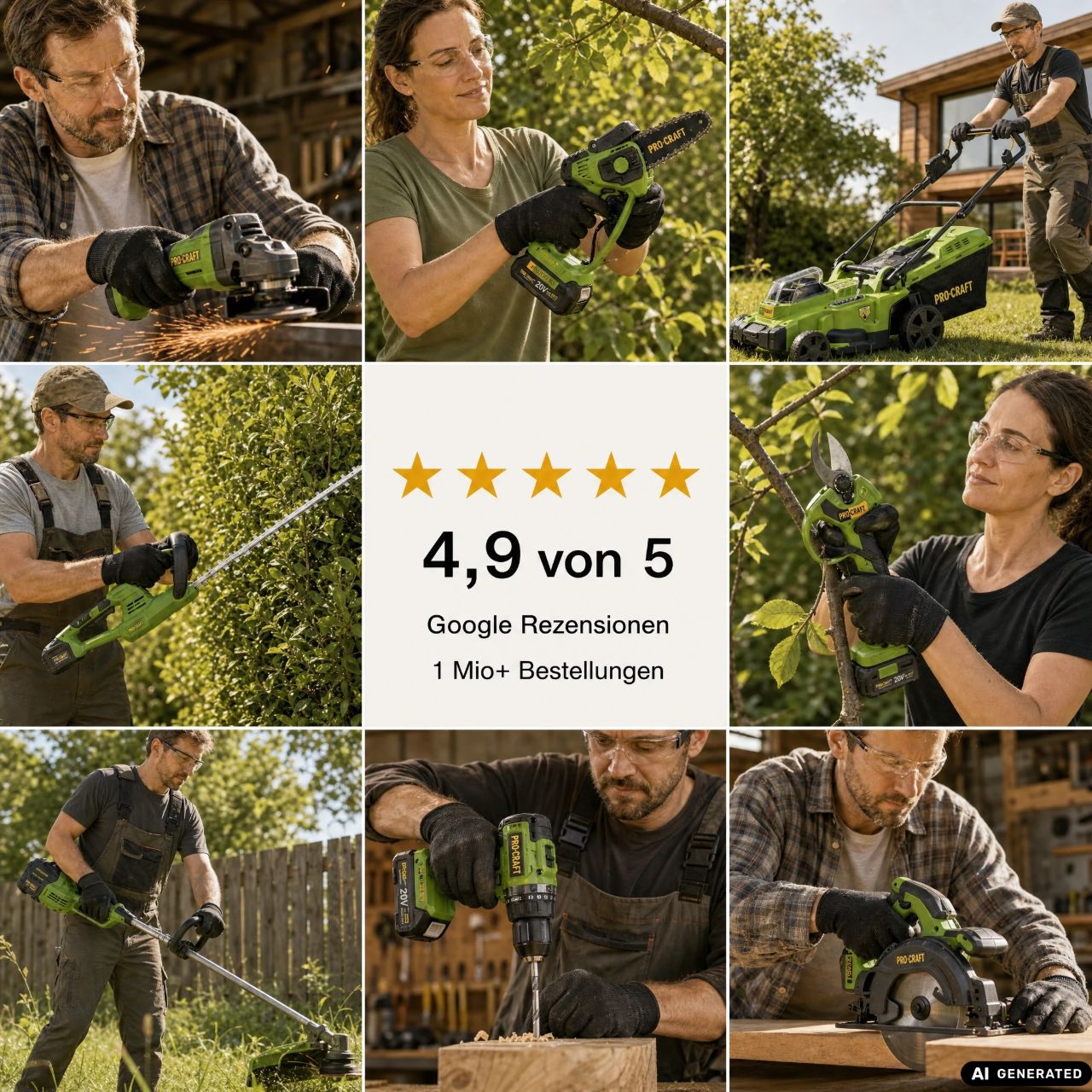 Procraft LL18bb Akku LED Strahler 20 V 300 lm + 1x Akku 2,0 Ah - ohne Ladegerät