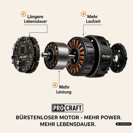 ProCraft Industrial PFA20A-BB Akku Bandfeile 20 V 13 x 457 mm Brushless Solo - ohne Akku, ohne Ladegerät