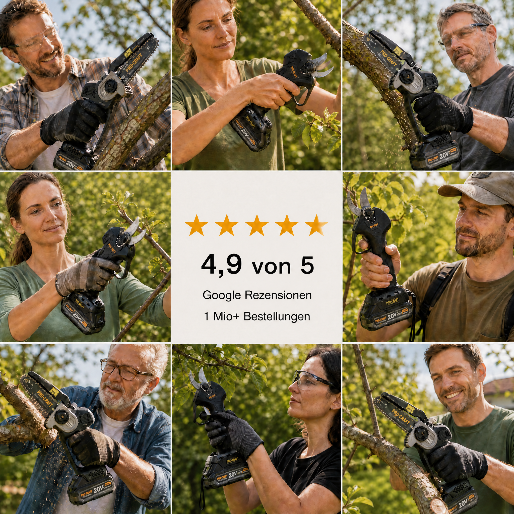 Procraft PZA26bb Akku Heckenschere 20 V 550 mm Brushless + 2x Akku 4,0 Ah + Ladegerät