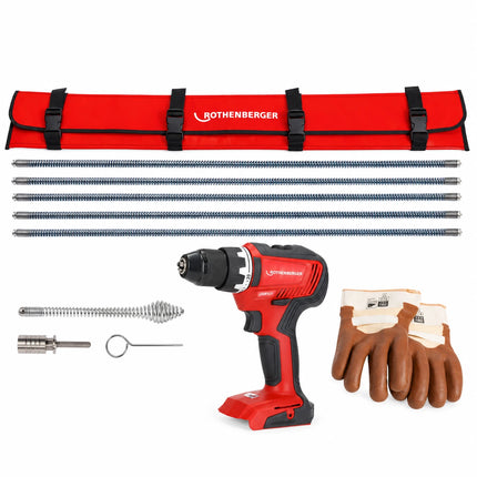 Aktion: Rothenberger Spiralen Starter Set inkl. RO DD55 Akku Bohrschrauber