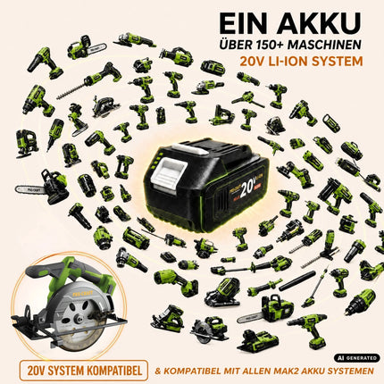 Procraft PCA32-BB Akku Handkreissäge 20 V 165 mm Brushless Solo - ohne Akku, ohne Ladegerät