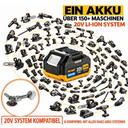 Procraft Industrial AG125Bbb Akku Winkelschleifer 20 V 125 mm Brushless